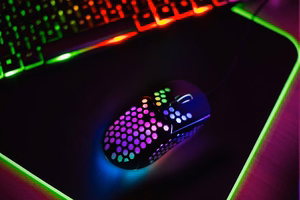 ART laidinė kompiuterio pelė USB A dpi su šviesa AM-99 juoda