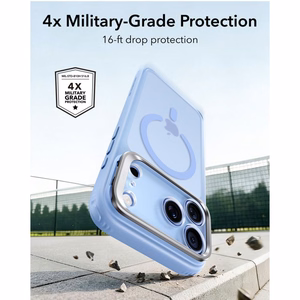ESR Classic Hybrid Kickstand MagSafe dėklas, skirtas iPhone 18 Pro Max / 17 Pro Max, matinis šviesiai mėlynas