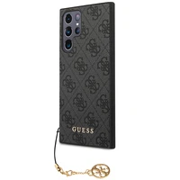 Guess GUHCS23LGF4GGR S23 Ultra S918 pilkas/pilkas kietas dėklas 4G Charms kolekcija