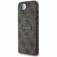 Guess 4G Ring Classic Logo Magnetinis dėklas telefonui iPhone 16e - ruda