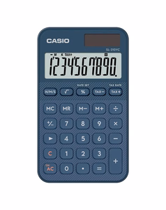 Casio SL-310YC-NY skaičiuotuvas, maitinamas baterijomis ir saulės energija, mėlynos spalvos