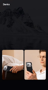 "Benks" magnetinis šarvas "Air Armor Grid Kevlar Case Metal Frame 600D (B069) for Iphone 17 Pro black