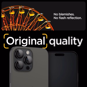 Spigen Glas.tR EZ Fit Optik Kameros apsauginis stiklas iPhone 14 Pro / Pro Max / 15 Pro / Pro Max / 16 Pro / Pro Max / 17 Pro / 17 Pro Max - juodas 2 vnt