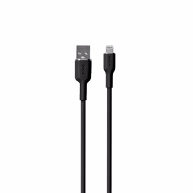 Puro Soft USB-A - Lightning silikoninis kabelis 1.5m - juodas