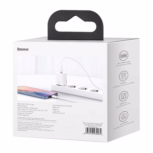 Įkroviklis Baseus Super Si 20W USB-C + USB-C to Lightning cable 1.0m baltas TZCCSUP-B02