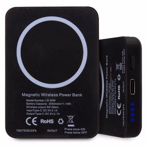 Karl Lagerfeld Ikonik MagSafe 5W 3000mAh indukcine isorine baterija - juoda