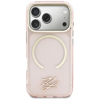 Karl Lagerfeld IML KL Script Logo MagSafe Case for iPhone 17 Pro Max - Pink