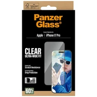 PanzerGlass itin platus EasyAligner grūdintas apsauginis stiklas iPhone 17 Pro telefonui
