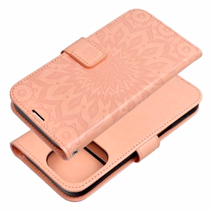 MEZZO knygos dėklas IPHONE 16 Pro mandala persikų pūkas