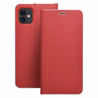 Dėklas telefonui LUNA Book Carbon IPHONE 17 Pro Max raudonas