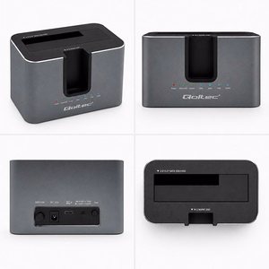 Qoltec 52631 HDD SSD doscking station | SATA | M.2 NVMe | cloning | USB-C | 10Gb/s | 28TB