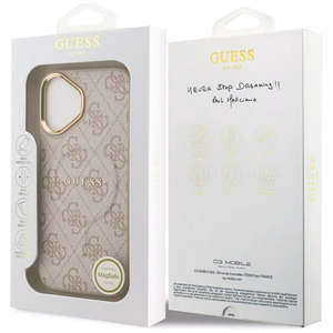 GUESS dėklas telefonui IPHONE 17, suderinamas su MagSafe GUHMP17SP4MSEGCP (PU 4G su Classic), rožinis