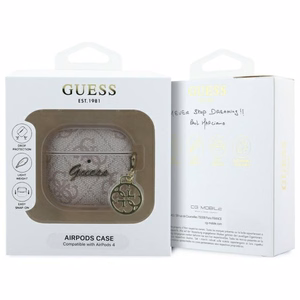 Guess GUA4G4GSMP AirPods 4 dėklas rožinis 4G Charm kolekcija