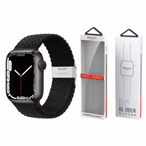 YESIDO WB23 Плетёный ремешок для Apple Watch 38/40/41 мм чёрный