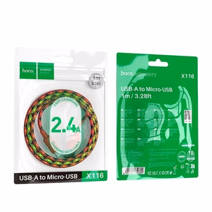 Kabelis USB A į Micro USB Hoco 2,4A 1 m gradientinė raudona