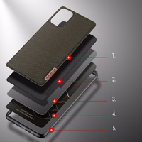 Dux Ducis Fino dėklas telefonui padengtas nailono medžiaga Samsung Galaxy A03s žalias