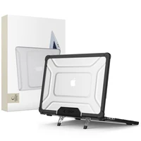 Tech-Protect SmartShell Pro dėklas MacBook Air 15" 2023-2025 M2 / M3 / M4 - permatomas ir juodas