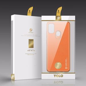 Dux Ducis Yolo elegantiškas dėklas iš minkšto TPU ir PU odos skirtas Samsung Galaxy M30s oranžinis
