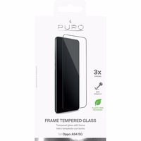 PURO Frame Tempered Glass - Oppo A94 5G Tempered Glass apsauginis Glass (juodas Frame)
