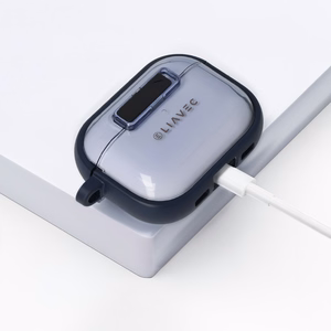 Liavec SlideLock Dėklas for Apple AirPods Pro 3 skaidrus-mėlynas