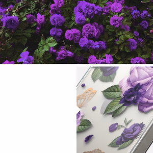 Ringke Fusion Design šarvuotas dėklas su geliniu rėmeliu iPhone 14 Plus skaidrus (Violetinė rožė) (FD637E29)