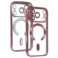 Metallic Magsafe dėklas iPhone 17 Pro rožinis
