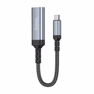 Konversijos laidas iš USB C į HDMI moteriškas Hoco 4K 30Hz 0,2 m UA43A plieninis pilkas