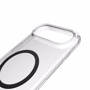 Puro Lite Mag TPU+PC magnetinis dėklas telefonui iPhone 17 Air - permatomas su juodu žiedu