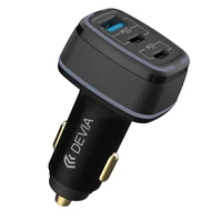 Devia automobilinis įkroviklis Extreme 115W 2x USB-C 1x USB juodas