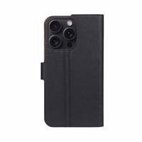 XQISIT NP PINIGINĖS TIPO DĖKLAS ANTI BAC, RECYCLED SKIRTAS IPHONE 15 PRO MAX JUODAS