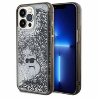 Karl Lagerfeld Liquid Glitter Choupette dėklas telefonui iPhone 13 Pro / 13 - permatomas