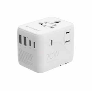 Gembird TPA-2A3C70-01-W universalus kelioninis maitinimo adapteris, 70 W, baltas