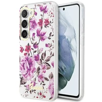 Guess GUHCS23MHCFWST S23+ S916 baltas/baltas kietas dėklas Flower Collection