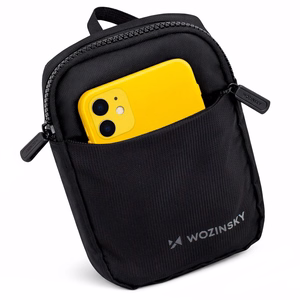 Wozinsky WMS-W1 vandeniui atspari unisex mini rankinė per petį telefonui su dviem skyriais - juoda
