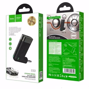 Belaidis automobilio AUX imtuvas Hoco E53 juodas