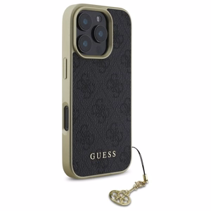 Guess 4G Charms Kolekcijos dėklas iPhone 16 Pro - juodas