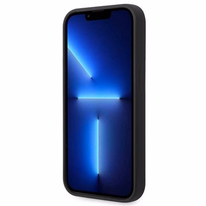 Guess GUHMP14XSBPLK iPhone 14 Pro Max 6.7" juodas/juodas kietas dėklas Silikoninė logotipo plokštelė Magnetinis