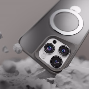 Etteri Matinis Magnetinis žiedas dėklas telefonui iPhone 15 Pro 6,1" pilkas