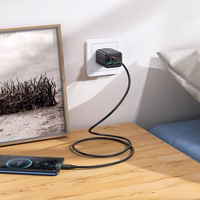 Įkroviklis telefonui Hoco USB A + USB C QC3.0 PD 3A 20W + kabelis USB C į Lightning N52 juodas