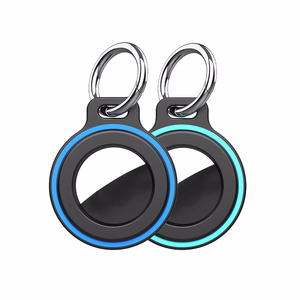 Airtag case with spring buckle, set of 2 - black