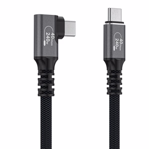 Wozinsky WPS1-UY41S USB-C Thunderbolt 4 240W kampuotas kabelis 1.5m 4K - juodas