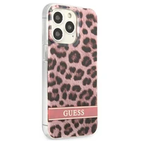Guess GUHCP13LHSLEOP iPhone 13 Pro / 13 6.1" rožinis/rožinis kietas dėklas Leopardas