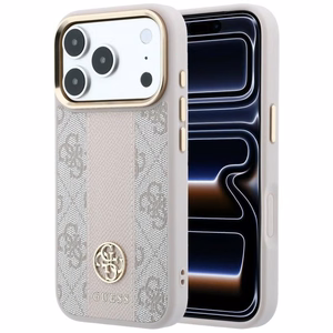 Dėklas, skirtas IPHONE 18 Pro/17 Pro suderinamas su „MagSafe“ (Stripe Round and Classic Logos 4G) (spalva: rožinė)