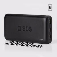 Išorinė baterija SBS TTBB20000PD20K 20000 mAh 20W PD USB-C, USB-A, Micro-USB - juoda