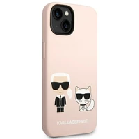 Karl Lagerfeld KLHMP14SSSKCI iPhone 14 6.1 "kietas dėklas šviesiai rožinis / šviesiai rožinis Silikoninis Karlas & Choupette Magsafe