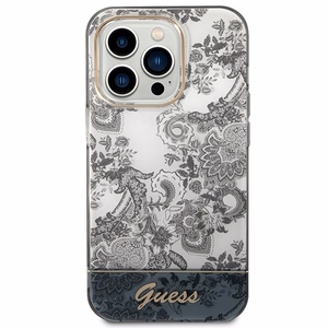 Guess GUHCP14XHGPLHG iPhone 14 Pro Max 6.7 "pilkas/pilkas kietas dėklas Porcelain Collection