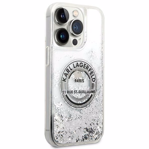 Karl Lagerfeld KLHCP14XLCRSGRS iPhone 14 Pro Max 6.7 "sidabrinis / sidabrinis kietas dėklas Skystas Blizgesys RSG