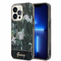 Guess GUHCP14LHGJGHA iPhone 14 Pro 6.1" žalias/žalias kietas dėklas Jungle Collection