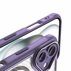Lyderiaujanti serija Magnetinis silikoninis dėklas telefonui iPhone 16 (m) - violetinis