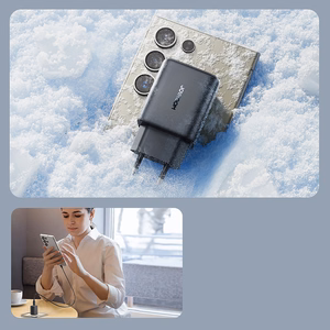 Įkroviklis Joyroom (JR-TCF23) + "USB-C (Type-C) to USB-C (Type-C)" (1xUSB-C 25W) juodas